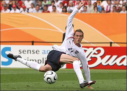 Peter Crouch on England duty