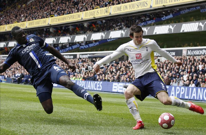 Gareth Bale in action for Spurs against Blackburn Rovers