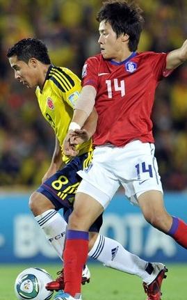 Action from Colombia v South Korea