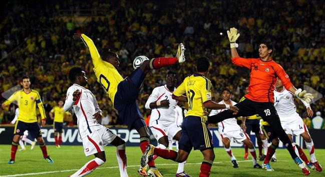 Quarter Final action between Colombia & Costa Rica