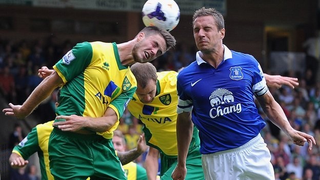 Action between Norwich City & Everton, August 2013