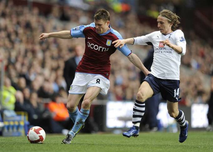 Tottenham's Luka Modric & Villa's James Milner