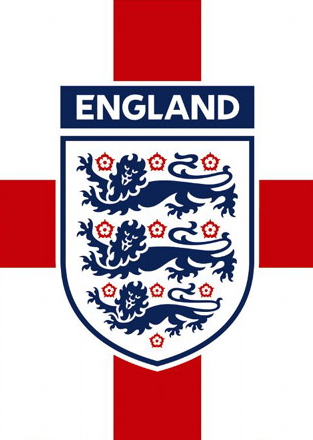 The England badge on the Cross of St George flag