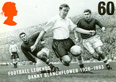 Danny Blanchflower was part of the 1996 set of British Football Legends stamps from the Royal Mail