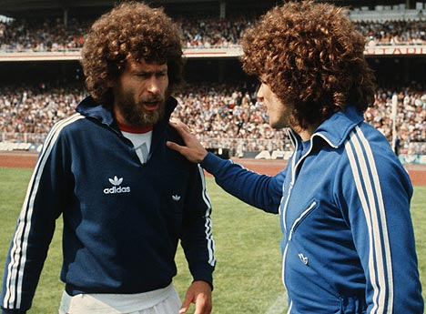 Germany's Paul Breitner with England's Kevin Keegan