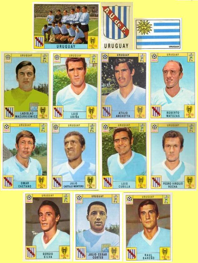 Panini stickers 1970 FIFA World Cup Mexico - Uruguay squad