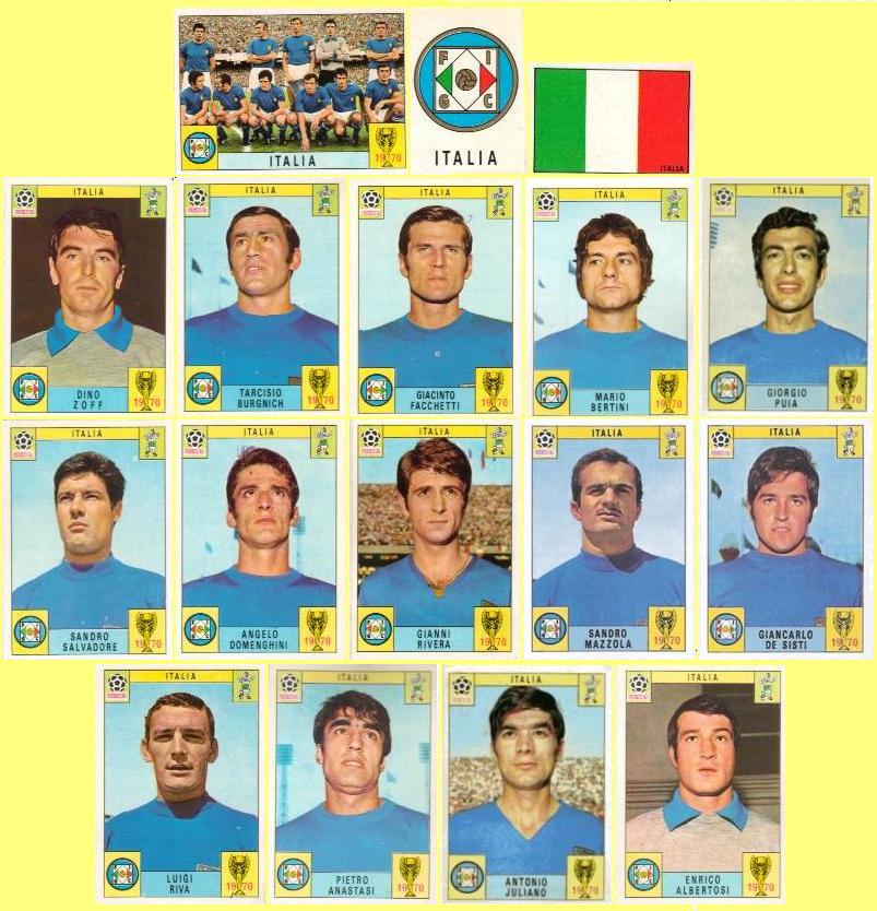 Panini stickers 1970 FIFA World Cup Mexico - Italy squad