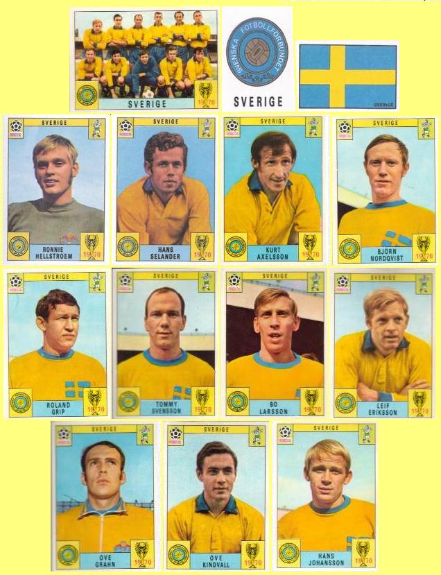 Panini stickers 1970 FIFA World Cup Mexico - Sweden squad