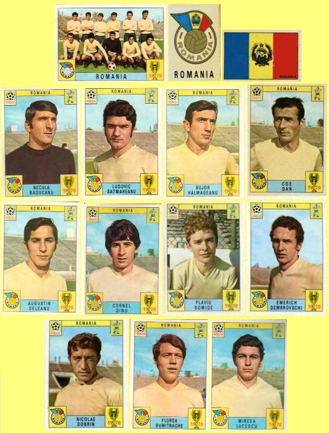 Panini stickers 1970 FIFA World Cup Mexico - Romania squad