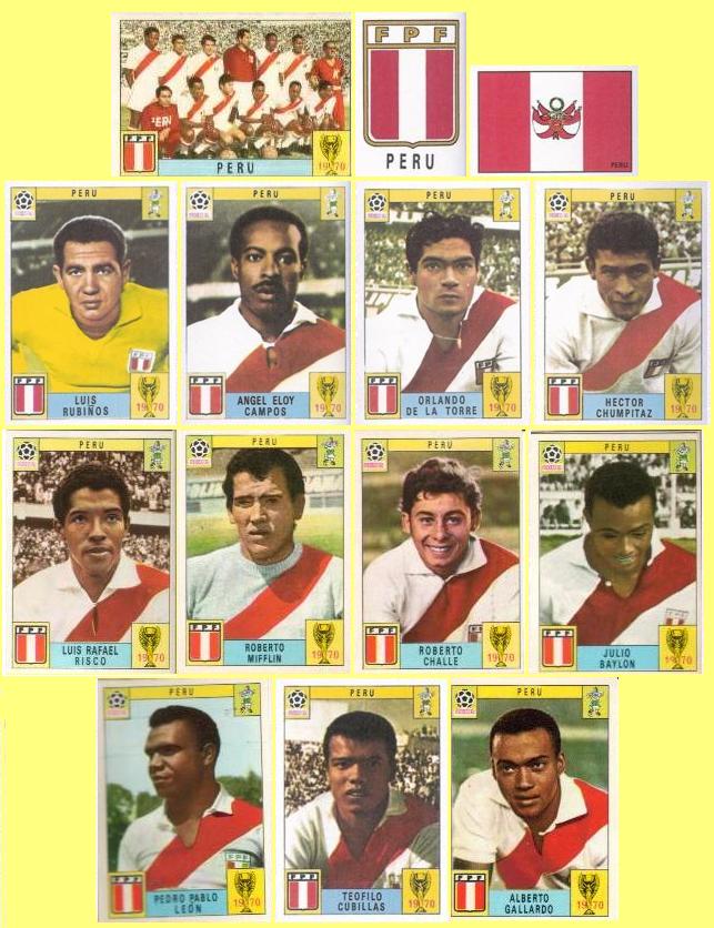 Panini stickers 1970 FIFA World Cup Mexico - Peru squad
