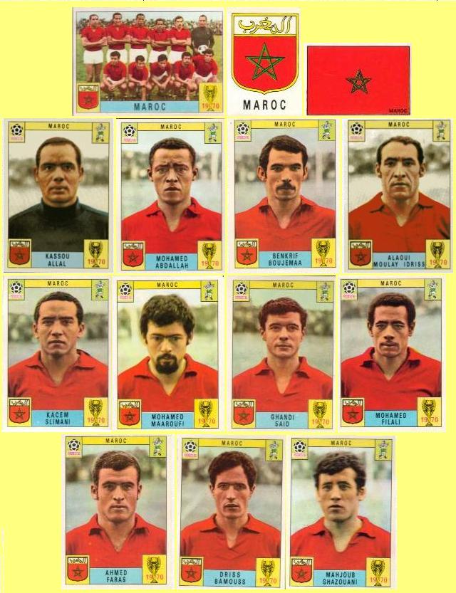 Panini stickers 1970 FIFA World Cup Mexico - Morocco squad