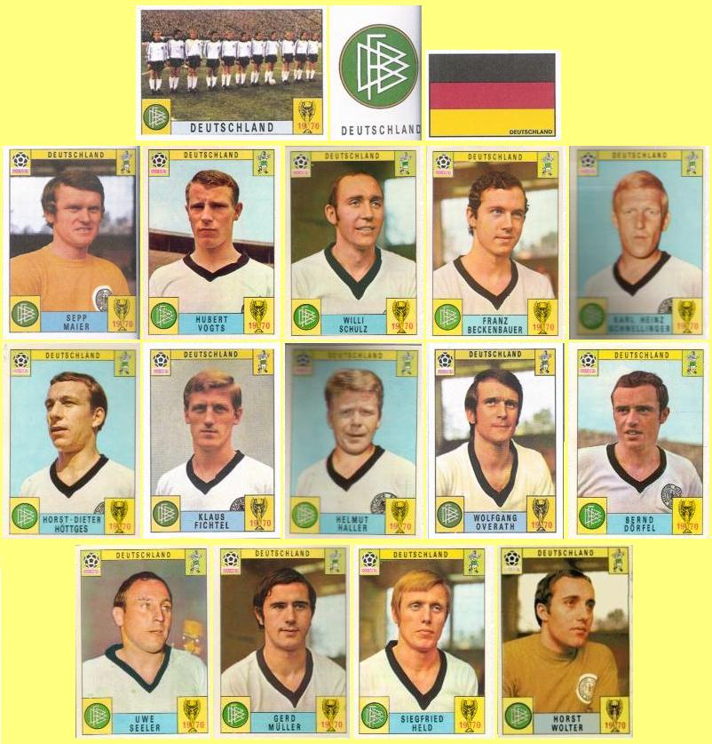 Panini stickers 1970 FIFA World Cup Mexico - West Germany squad