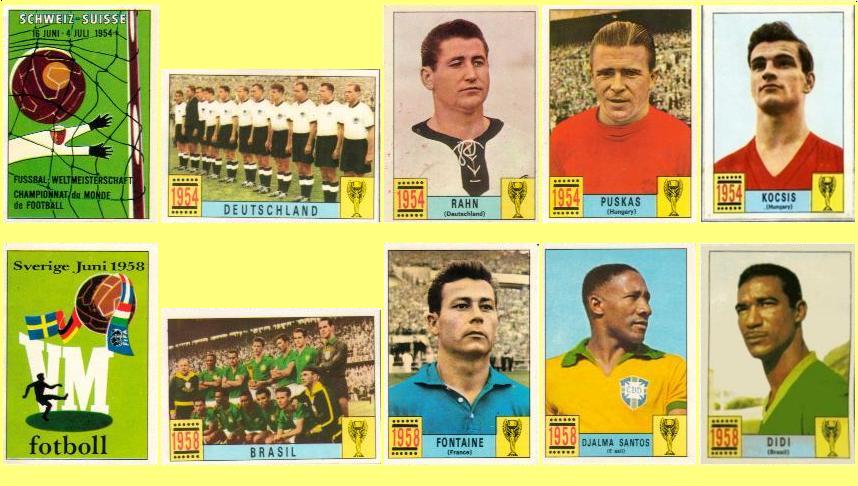 Panini stickers 1970 FIFA World Cup Mexico - Switzerland 1954 & Sweden 1958