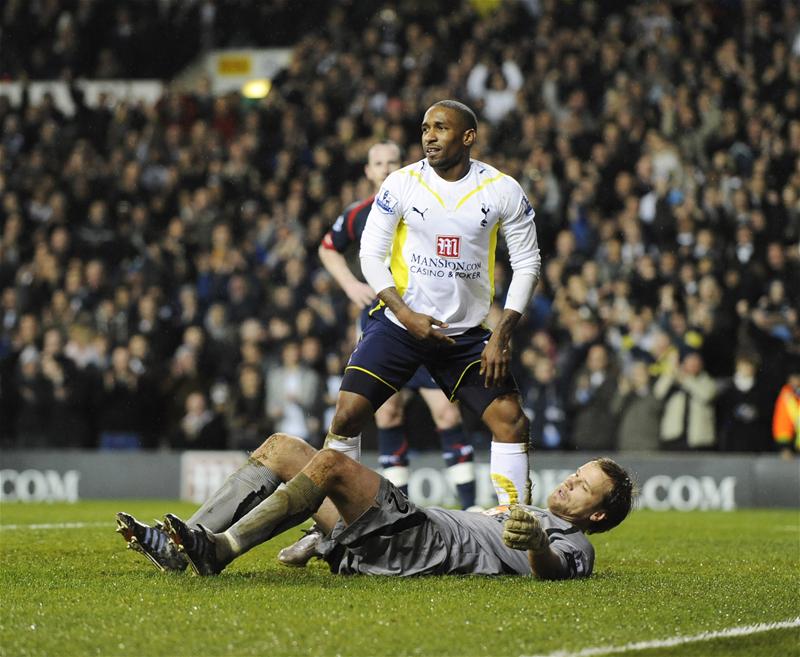 Jermain Defoe of Tottenham Hotspur against Bolton Wanderers
