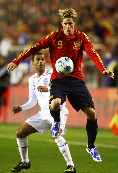 England's Ashley Cole & Spain's Fernando Torres