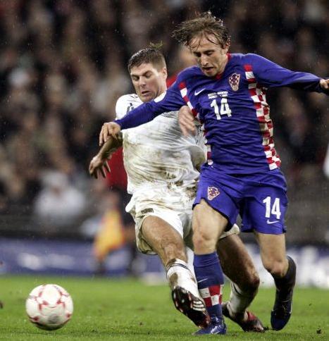 Croatia's Luka Modric & England's Steven Gerrard