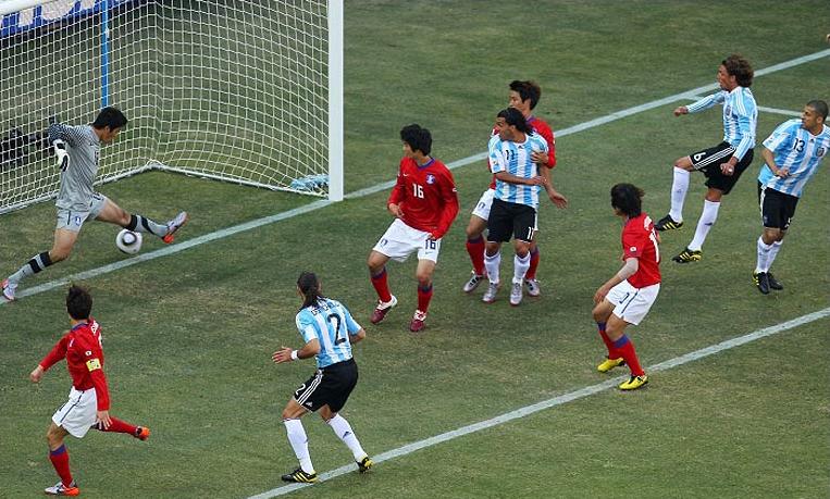 Lee Chung-Yong's own goal during Argentina's 4-1 won over South Korea