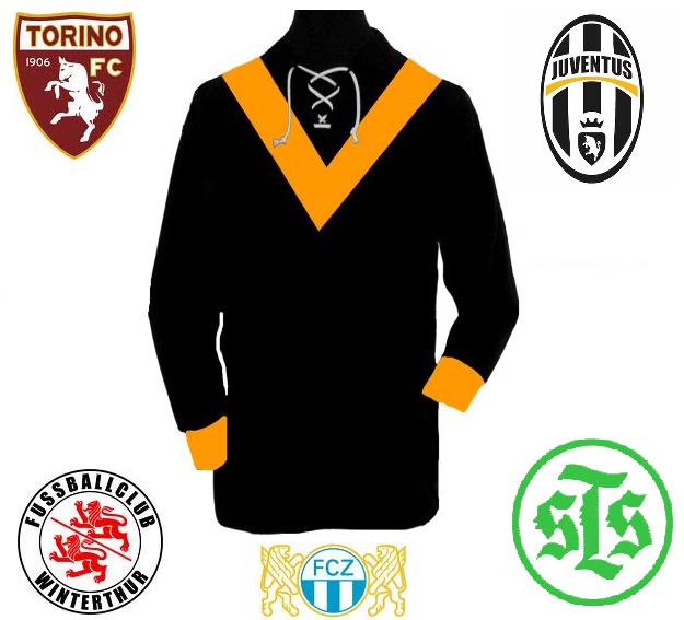 Replica West Auckland shirt from TOFFS with the crests of their opponents in the Sir Thomas Lipton Trophy 1909-1911