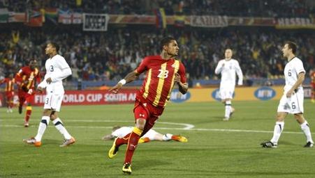 Ghana's Kevin-Prince Boateng scores against the United States