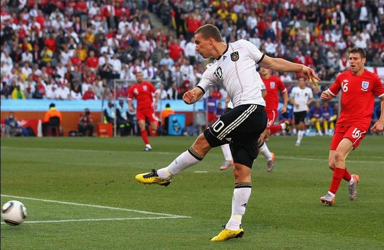 Miroslav Klose of Germany against England