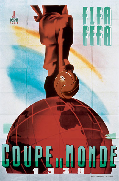 Poster for the 1938 World Cup Finals France