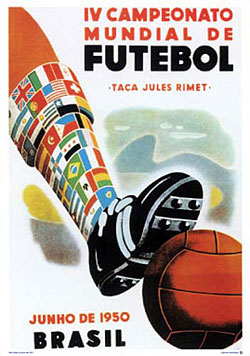 Poster for the 1950 World Cup Finals Brazil