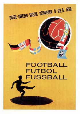 Poster for the 1958 World Cup Finals Sweden