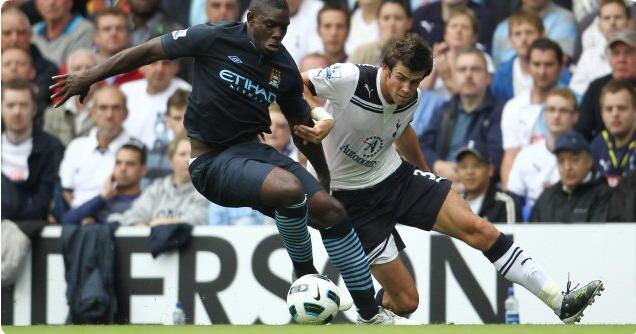 Gareth Bale in action against Manchester City