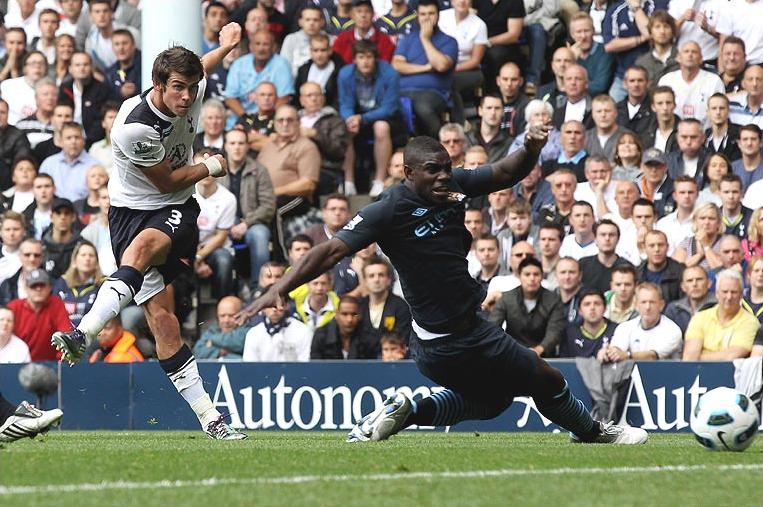 Gareth Bale in action against Manchester Cit