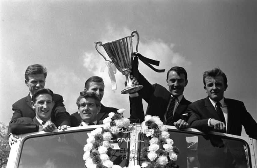 Spurs celebrate their 1963 European Cup Winners' Cup victory - the first British club to win a major European honour