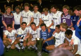 Spurs celebrate their 1984 UEFA Cup win over Anderlecht