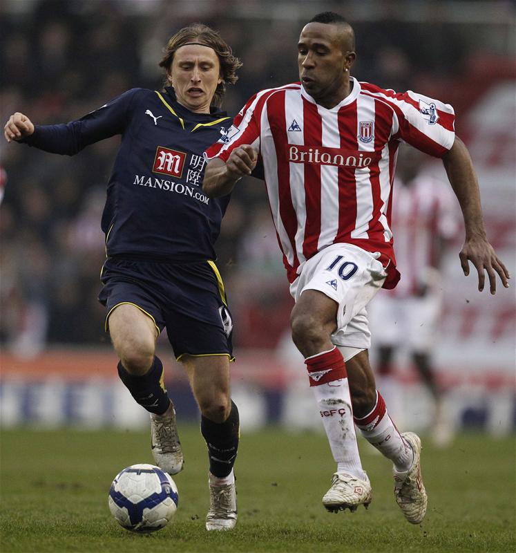 Luka Modric in action against Stoke City