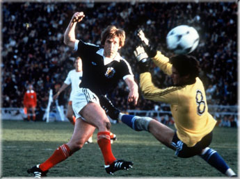Scotland's Kenny Dalglish at the 1974 World Cup Finals in West Germany