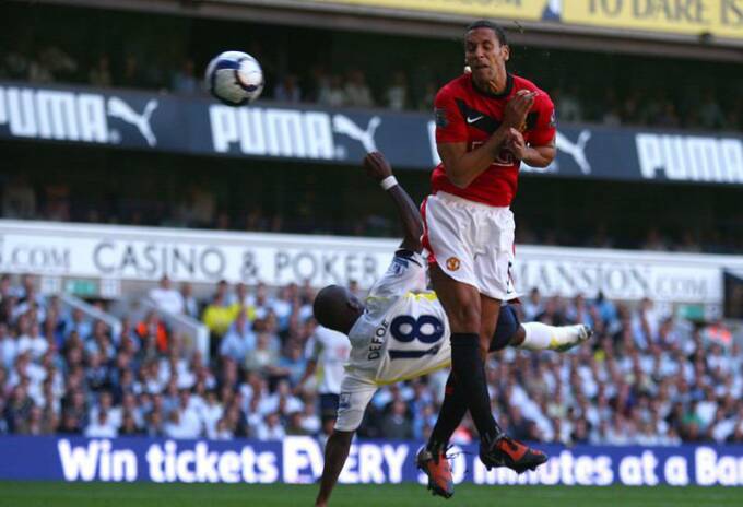 Jermain Defoe scores a spectacular goal for Spurs against Manchester United