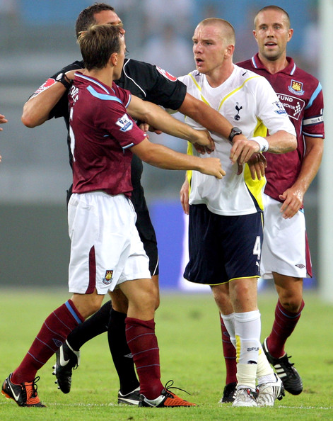 Tottenham's Jamie O'Hara and West Ham's Mark Noble during the Asia Cup in Beijing, 29th July 2009