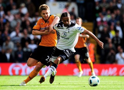 Benoit Assou-Ekotto in action against Wolverhampton Wanderers
