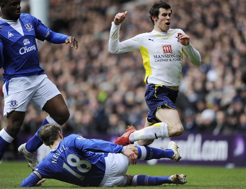 Gareth Bale in action from Tottenham Hotspur 2-1 Everton, February 2010