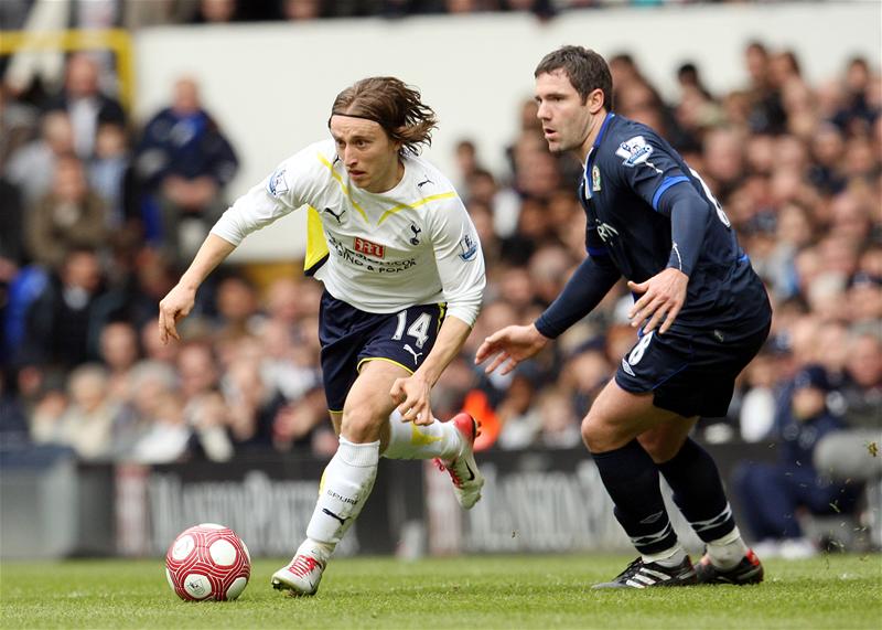 Luka Modric in action for Spurs against Blackburn Rovers