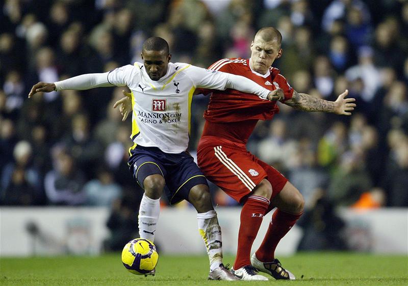 Jermain Defoe in action for Tottenham Hotspur against Liverpool