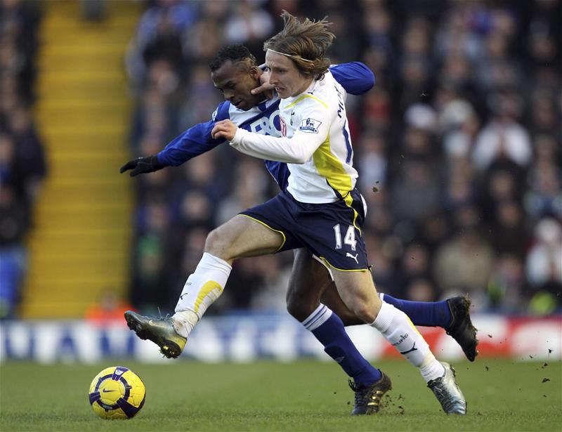 Luka Modric in action for Tottenham Hotspur at Birmingham City