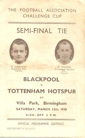 Match Programme from Blackpool v Spurs, FA Cup Semi-Final, March 1948