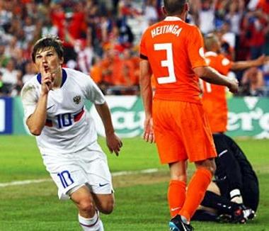 Russia v the Netherlands at Euro 2008