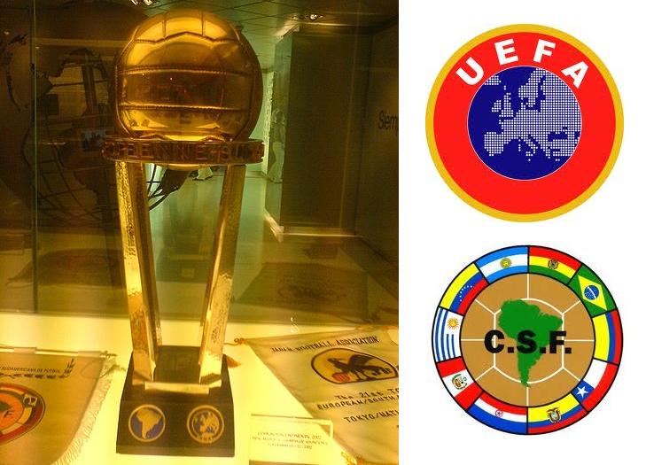 Intercontinental Cup trophy with UEFA & CONMEBOL logos
