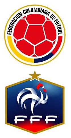 Colombia & France football logos