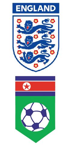 England & North Korea football logos