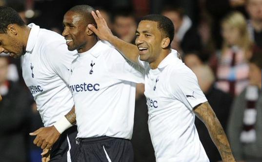 Tom Huddlestone, Jermain Defoe & Aaron Lennon, Herts v Spurs, August 2011