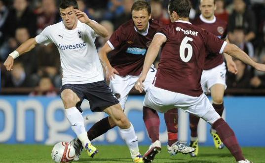 Gareth Bale in action against Hearts