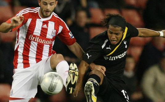 Giovani Dos Santos in action for Tottenham Hotspur against Stoke City, Carling Cup, September 2011