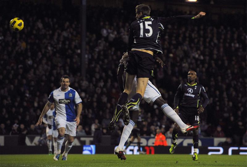 Peter Crouch scores the winner for Spurs at Ewood Park against Blackburn Rovers, February 2011