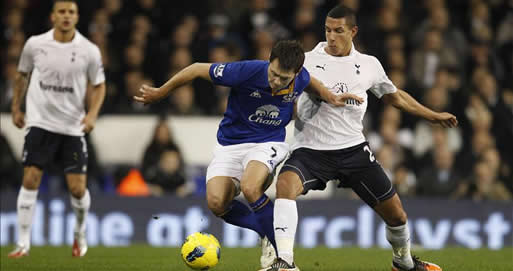 Action from Spurs v Everton, January 2012
